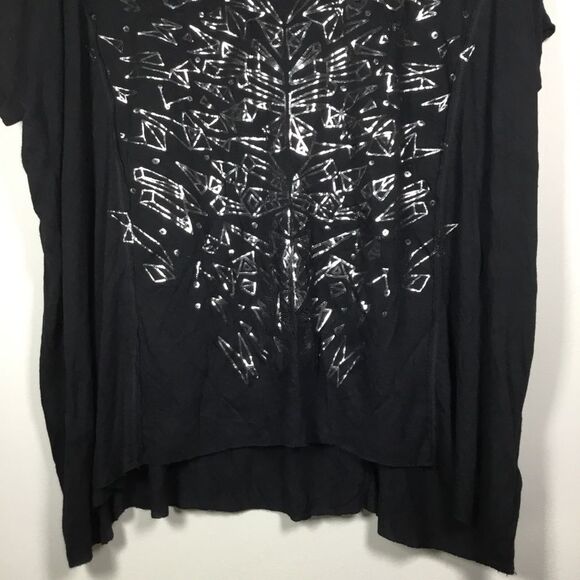 Tokyo darling big slouchy oversized lagenlook short sleeve top szS silver detail - Picture 3 of 8